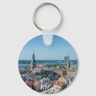 Uitzicht van het centrum van de stad Riga van bove Sleutelhanger