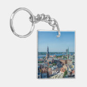 Uitzicht van het centrum van de stad Riga van bove Sleutelhanger (Voorkant Links)