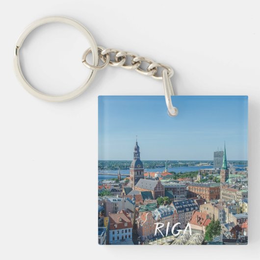 Uitzicht van het centrum van de stad Riga van bove Sleutelhanger (Voorkant)