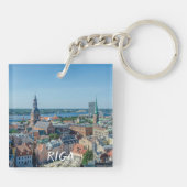 Uitzicht van het centrum van de stad Riga van bove Sleutelhanger (Achterkant)