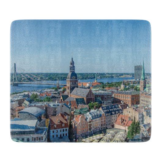 Uitzicht van het centrum van de stad Riga van bove Snijplank (Voorkant)