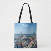 Uitzicht van het centrum van de stad Riga van bove Tote Bag (Voorkant)