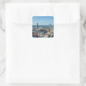 Uitzicht van het centrum van de stad Riga van bove Vierkante Sticker (Tas)