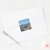 Uitzicht van het centrum van de stad Riga van bove Vierkante Sticker (Envelop)