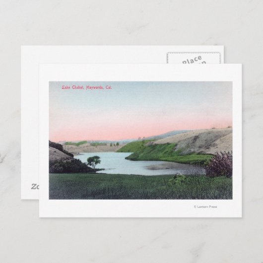 Uitzicht van het Chabot Hayward-meer, CA Briefkaart (Voorkant / Achterkant)
