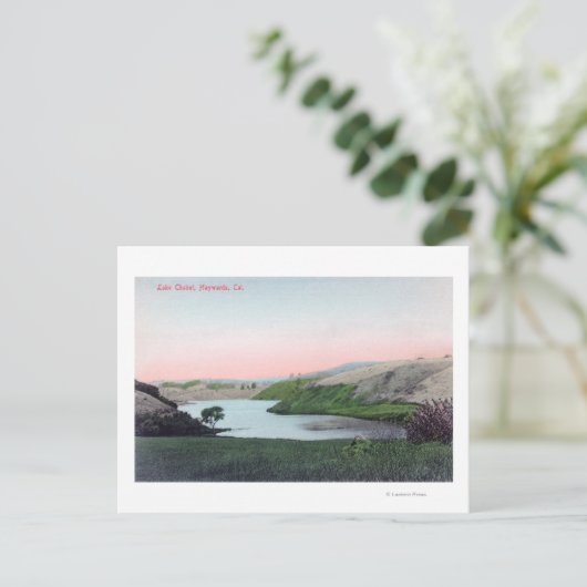Uitzicht van het Chabot Hayward-meer, CA Briefkaart (Staand voorkant)
