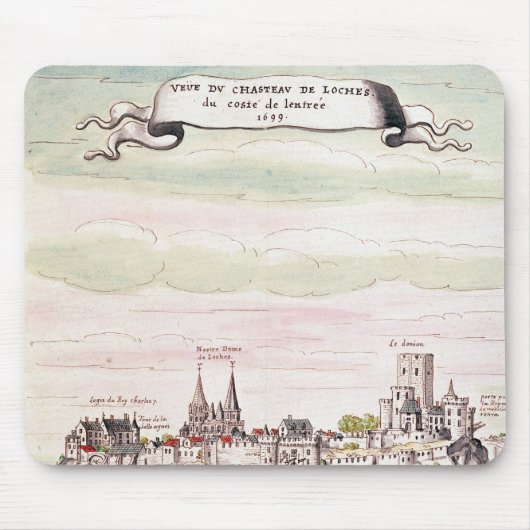 Uitzicht van het Chateau de Loches, 1699 Muismat (Voorkant)