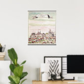 Uitzicht van het Chateau de Loches, 1699 Poster (Thuiskantoor)