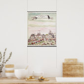 Uitzicht van het Chateau de Loches, 1699 Poster (Keuken)