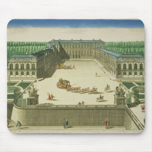 Uitzicht van het Chateau of St. Cloud, gegraveerd Muismat (Voorkant)