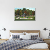 Uitzicht van het City Park en de fontein Canvas Afdruk (Insitu (Slaapkamer))