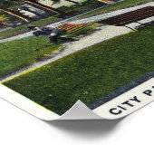 Uitzicht van het City Park en de fontein Poster (Hoek)