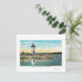 Uitzicht van het Cobbosseecontee- en vuurtoren Briefkaart (Staand voorkant)