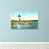 Uitzicht van het Cobbosseecontee- en vuurtoren Canvas Afdruk (Insitu (Houten vloer))