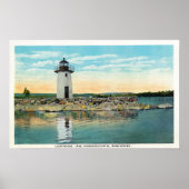 Uitzicht van het Cobbosseecontee- en vuurtoren Poster (Voorkant)