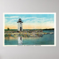 Uitzicht van het Cobbosseecontee- en vuurtoren