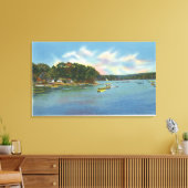 Uitzicht van het Cobbosseecontee-meer in Pernette  Canvas Afdruk (Insitu (Woonkamer))