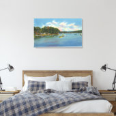 Uitzicht van het Cobbosseecontee-meer in Pernette  Canvas Afdruk (Insitu (Slaapkamer))