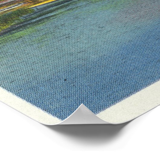 Uitzicht van het Cobbosseecontee-meer in Pernette Poster (Hoek)