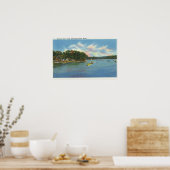 Uitzicht van het Cobbosseecontee-meer in Pernette  Poster (Keuken)