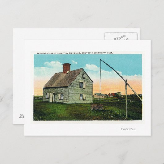 Uitzicht van het Coffin House, oudste op het eilan Briefkaart (Voorkant / Achterkant)