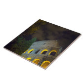 Uitzicht van het Coloseum in Rome 's nachts Tegeltje (Zijkant)