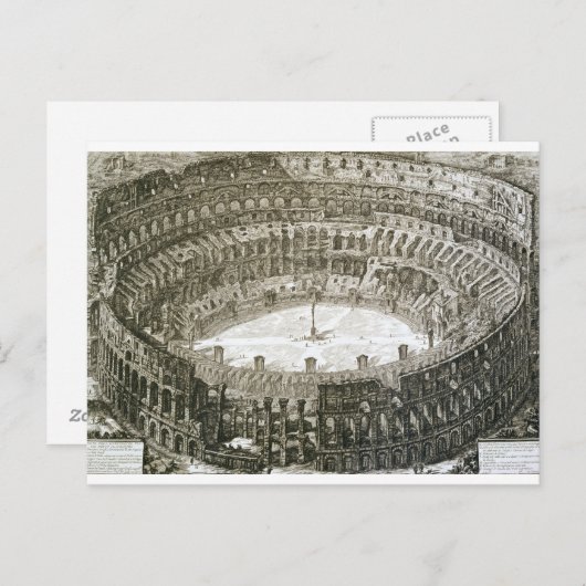 Uitzicht van het Colosseum uit de Uitzichten van R Briefkaart (Voorkant / Achterkant)