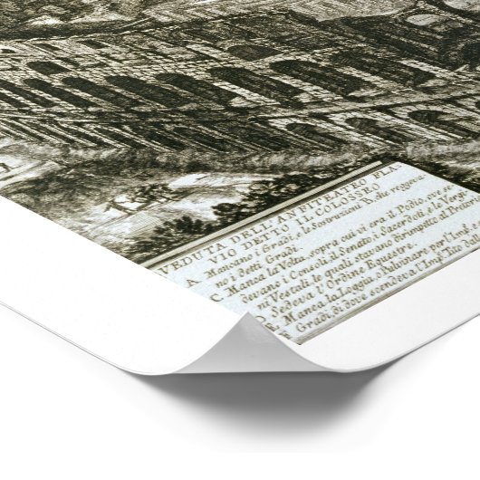 Uitzicht van het Colosseum uit de Uitzichten van R Poster (Hoek)