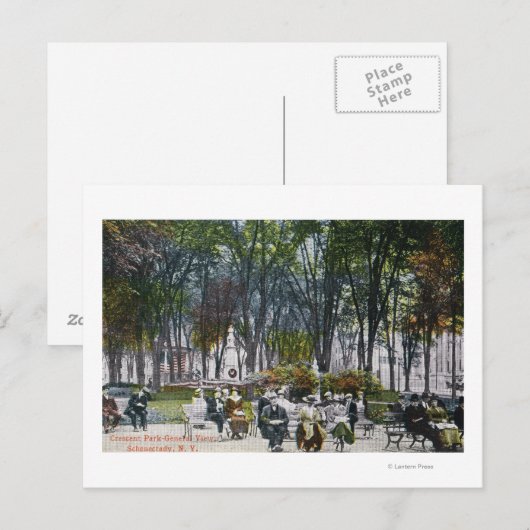 Uitzicht van het Crescent Park Briefkaart (Voorkant / Achterkant)