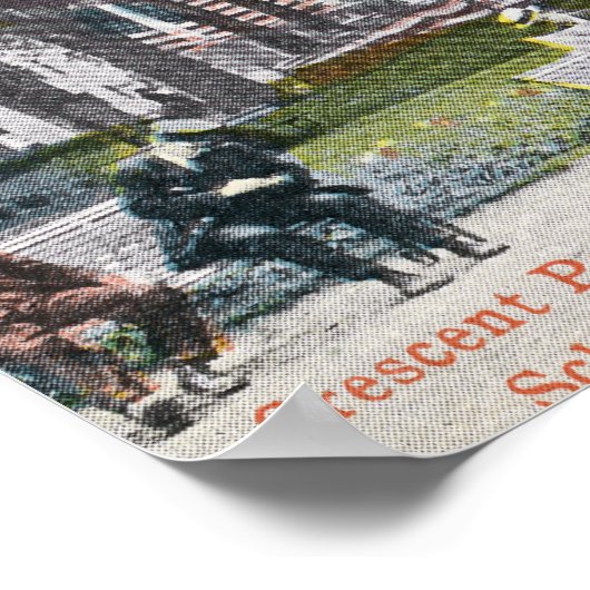 Uitzicht van het Crescent Park Poster (Hoek)