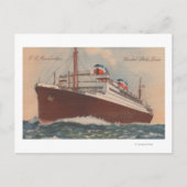 Uitzicht van het cruiseschip S.S. Manhattan Cunard Briefkaart (Voorkant)