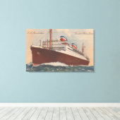 Uitzicht van het cruiseschip S.S. Manhattan Cunard Canvas Afdruk (Insitu (Houten vloer))