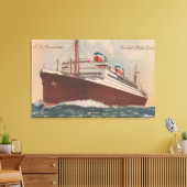 Uitzicht van het cruiseschip S.S. Manhattan Cunard Canvas Afdruk (Insitu (Woonkamer))