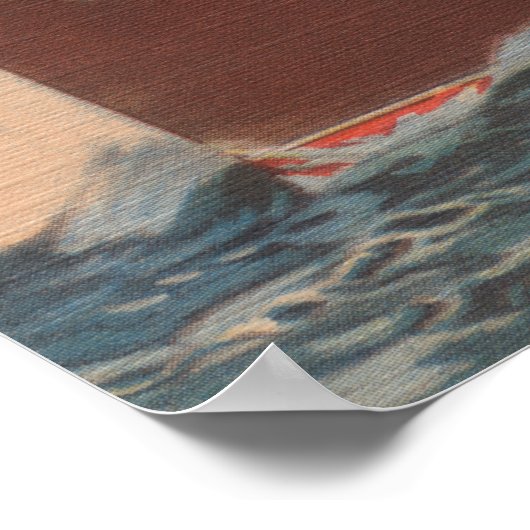 Uitzicht van het cruiseschip S.S. Manhattan Cunard Poster (Hoek)