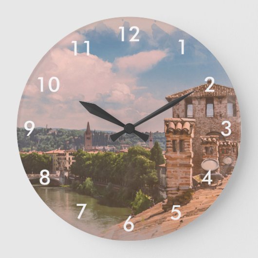 Uitzicht van het dak in Verona Grote Klok (Voorkant)