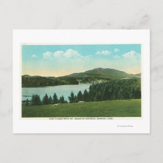 Uitzicht van het dampmeer met Mt. Baker op afstand Briefkaart (Voorkant)