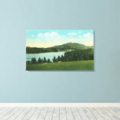 Uitzicht van het dampmeer met Mt. Baker op afstand Canvas Afdruk (Insitu (Houten vloer))