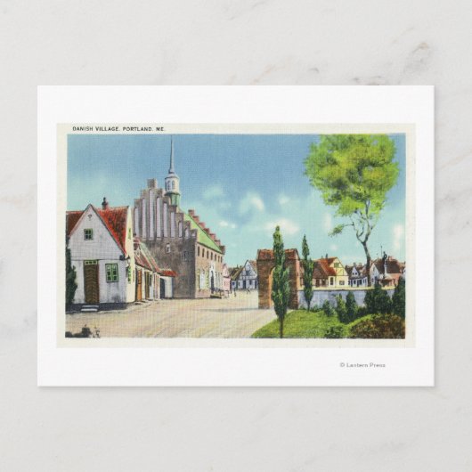 Uitzicht van het Deense dorp Briefkaart (Voorkant)