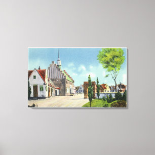 Uitzicht van het Deense dorp Canvas Afdruk