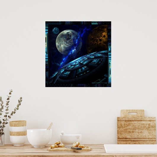 uitzicht van het dek poster (Keuken)