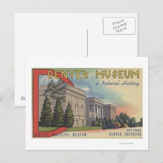 Uitzicht van het Denver Museum of Natural History Briefkaart (Voorkant / Achterkant)
