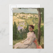 Uitzicht van het dorp Castelnau, 1868 Briefkaart (Voorkant / Achterkant)