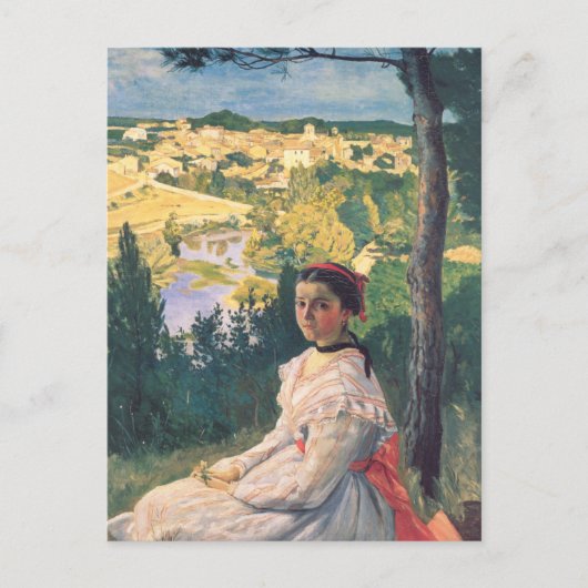 Uitzicht van het dorp | Fré dé ric Bazille Briefkaart (Voorkant)