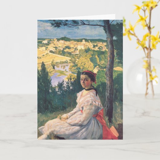 Uitzicht van het dorp | Fré dé ric Bazille Kaart (Gele Bloem)