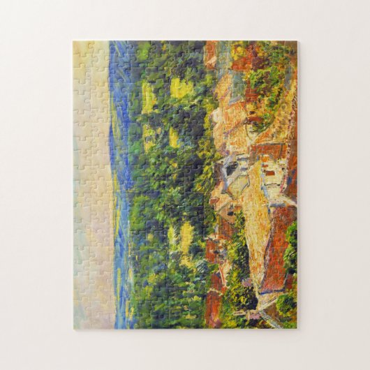 Uitzicht van het dorp Giverny Monet Fine Art Legpuzzel (Verticaal)