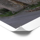 Uitzicht van het dorp waaraan de alcohol is toegev poster (Hoek)