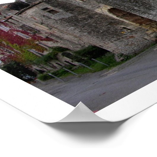 Uitzicht van het dorp waaraan de alcohol is toegev poster (Hoek)