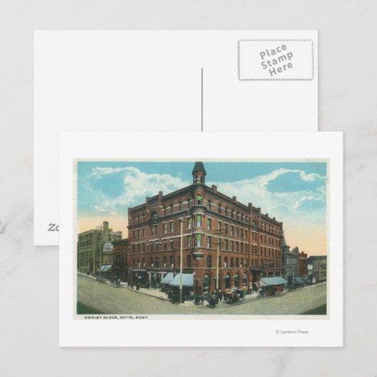 Uitzicht van het eigen blok TownButte, MT Briefkaart (Voorkant / Achterkant)