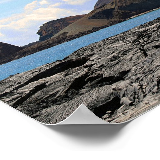 Uitzicht van het eiland Bartolome op de Galapagos- Poster (Hoek)