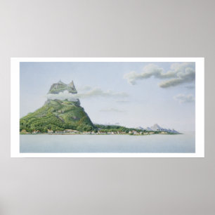 Uitzicht van het eiland Bora Bora, van 'Voyage aut Poster